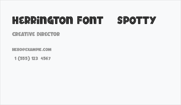 Herrington Font - Spotty Business Card