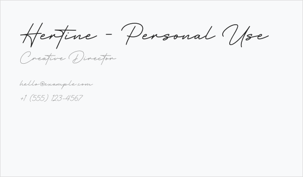 Hertine - Personal Use Business Card