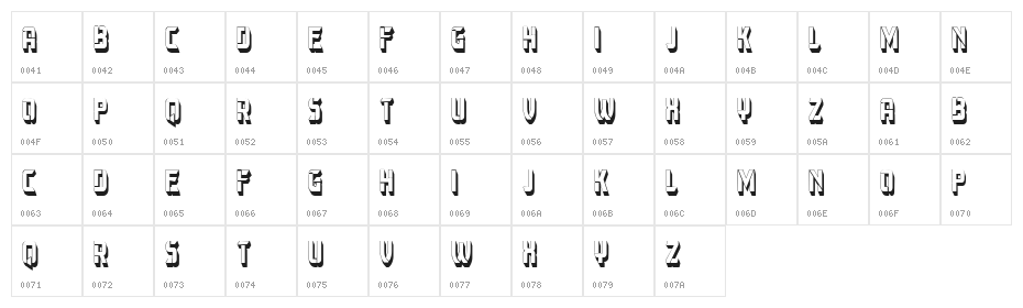 Herum Albern 3D Regular Character Map