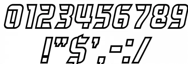 Herum Albern Outline Italic Font OTHER CHARS