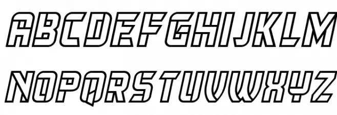 Herum Albern Outline Italic Fonte MAIÚSCULAS