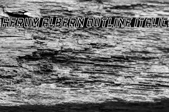 Herum Albern Outline Italic Font examples