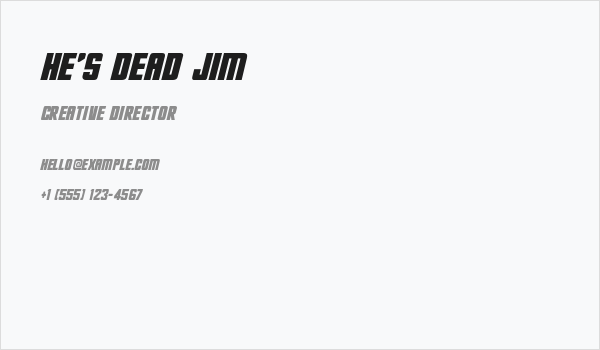 He's Dead Jim Business Card
