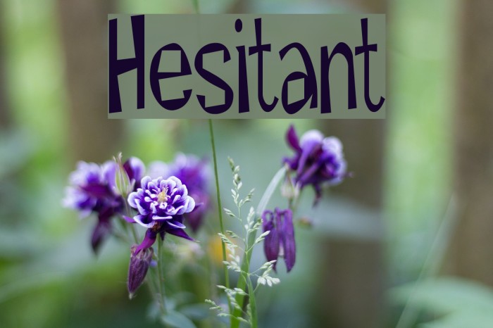 Hesitant Font examples