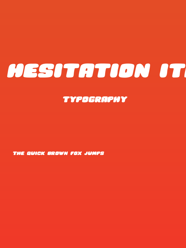 Hesitation Italic Poster