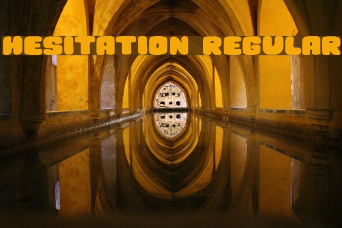 Hesitation Regular Font examples
