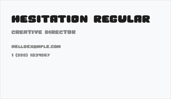 Hesitation Regular Business Card
