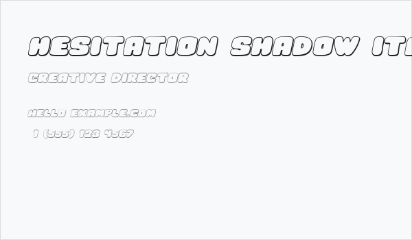 Hesitation Shadow Italic Business Card