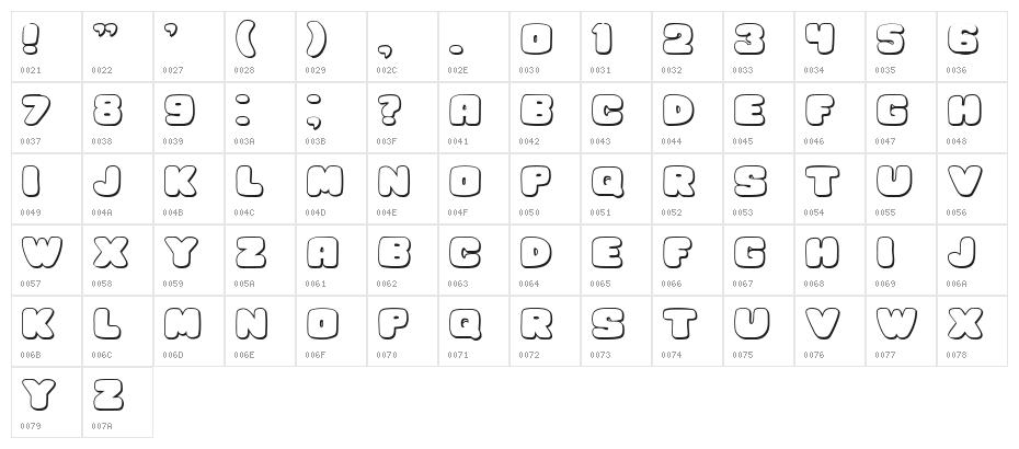 Hesitation Shadow Regular Character Map