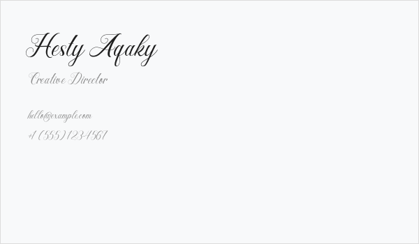 Hesty Aqaky Business Card