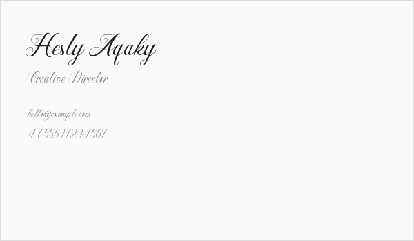 Hesty Aqaky Business Card