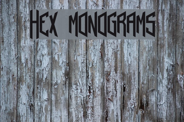 Hex monograms Font examples