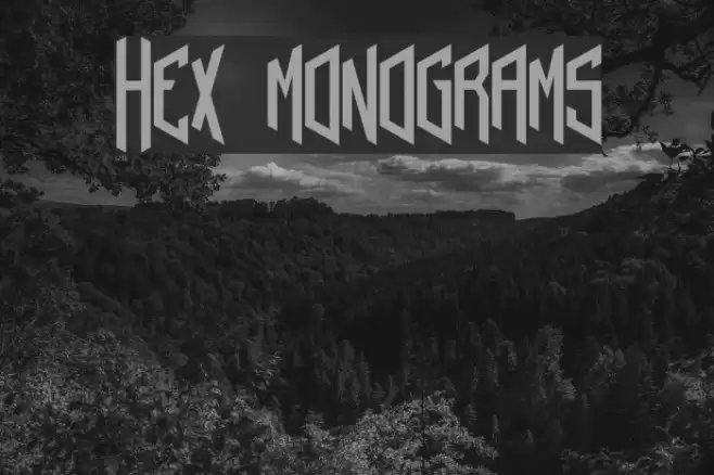 Hex monograms Font examples