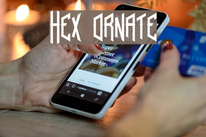 Hex ornate Font examples