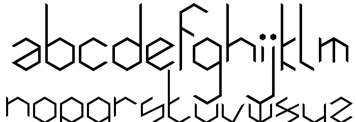 Hexafont Font LOWERCASE