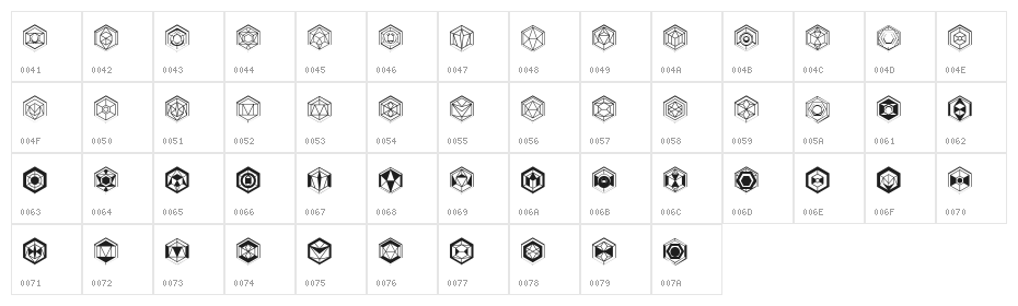 Hexagons Regular Character Map