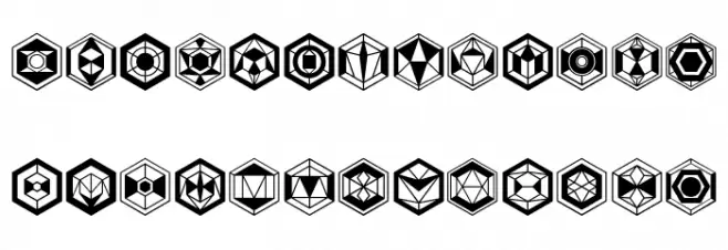 Hexagons Regular फ़ॉन्ट लोअरकेस