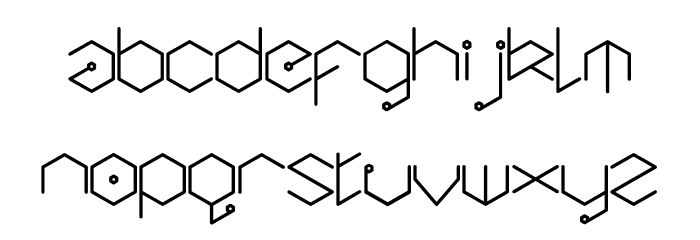 Hexic Vertical Font LOWERCASE
