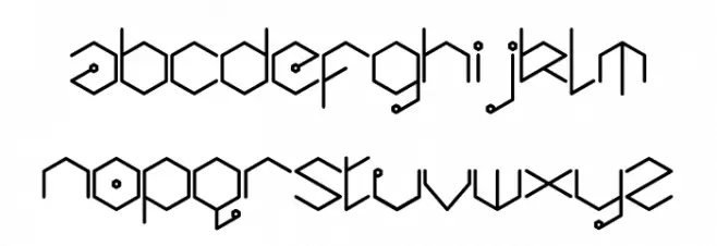 Hexic Vertical Font Litere mici