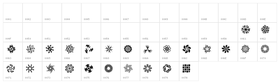 HexstarDEMO Character Map