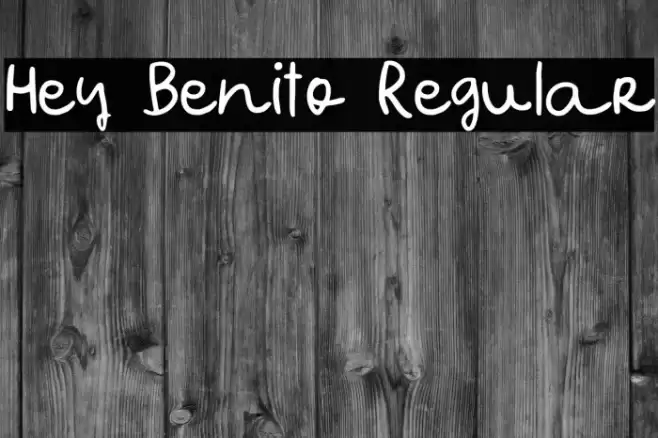Hey Benito Regular Caratteri examples