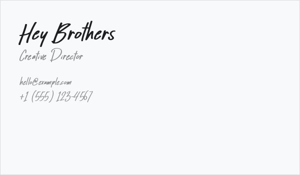 Hey Brothers Business Card