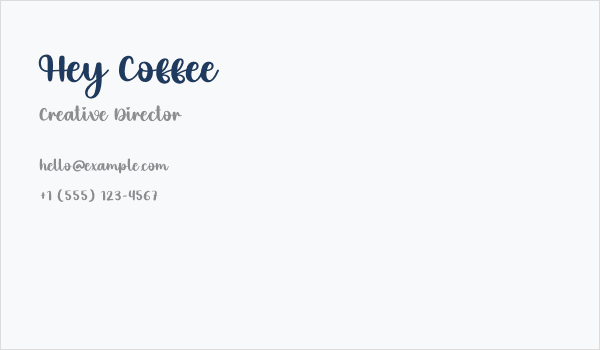 Hey Coffee Business Card