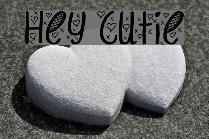 Hey Cutie Font examples