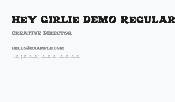 Hey Girlie DEMO Regular Business Card