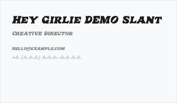 Hey Girlie DEMO Slant Business Card