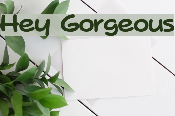 Hey Gorgeous Font examples