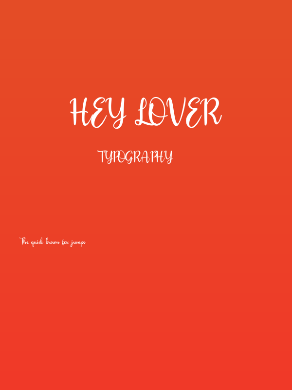 Hey Lover Poster