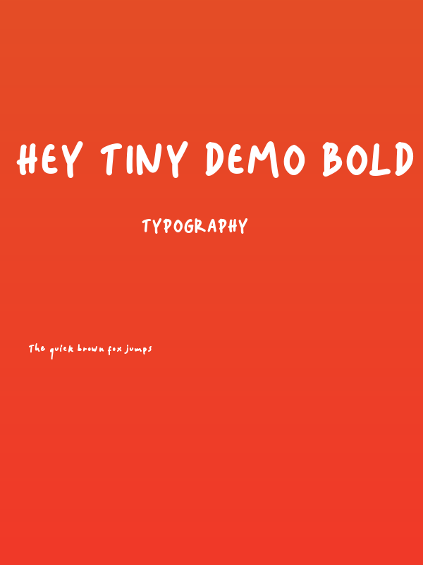Hey Tiny DEMO Bold Poster