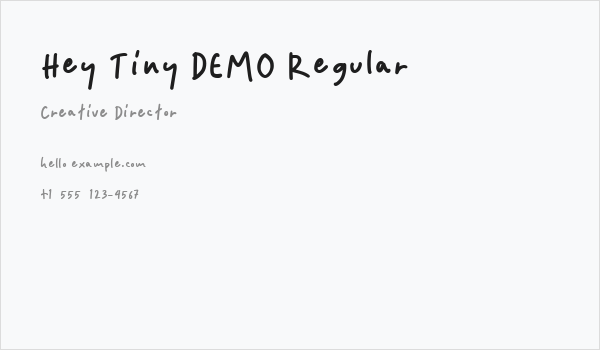Hey Tiny DEMO Regular Business Card