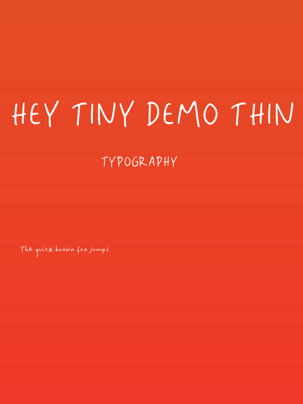 Hey Tiny DEMO Thin Poster