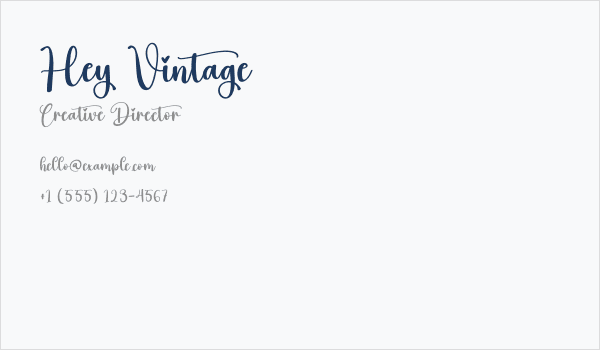 Hey Vintage Business Card