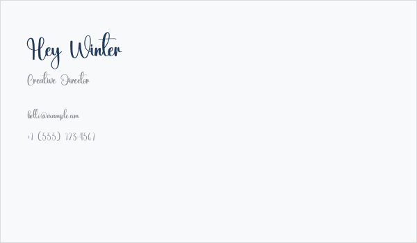 Hey Winter Business Card