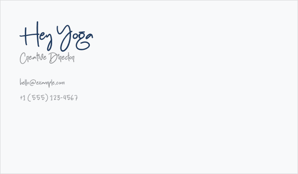 Hey Yoga Business Card