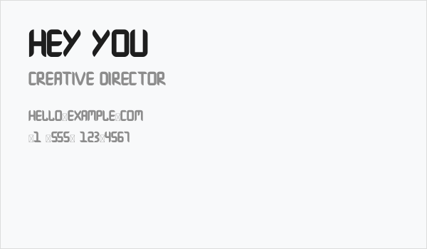 Hey You Business Card