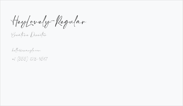 HeyLovely-Regular Business Card