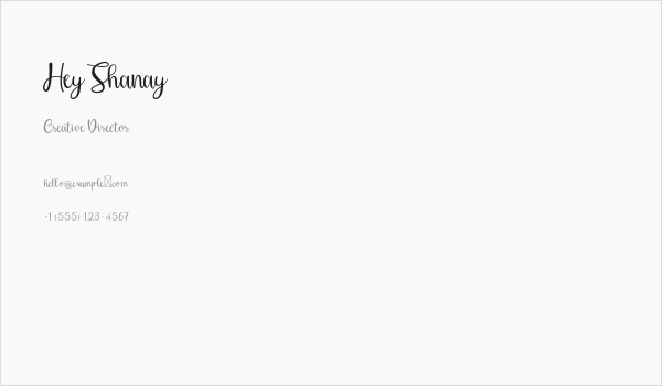 HeyShanay Business Card