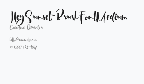 HeySunset-BrushFontMedium Business Card
