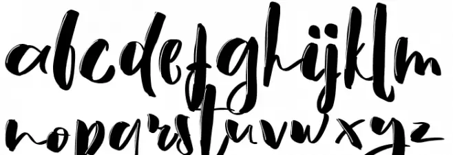 HeySunset-BrushFontMedium फ़ॉन्ट लोअरकेस