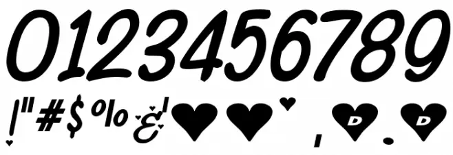 HeyValentine Font Alte caractere