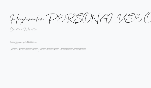Heybrader PERSONAL USE ONLY! Business Card