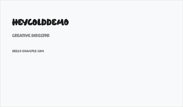 HeycoldDEMO Business Card