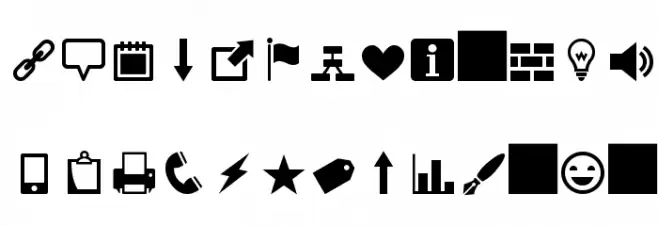 Heydings Icons फ़ॉन्ट लोअरकेस