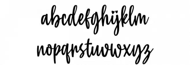 Heylia Lovely Schriftart Kleinbuchstaben