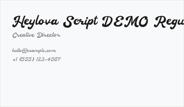 Heylova Script DEMO Regular Business Card