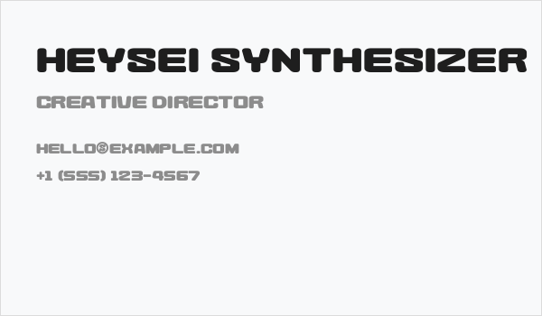 Heysei Synthesizer Business Card